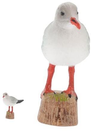 Kleine Möwen Vogelstatue aus Kunststoff, Tischdekoration für Schlafzimmer | Nautische Miniaturfigur mit Feiner Verarbeitung, Charmantes Ornament, Geeignet als Lehrmittel für Kinder