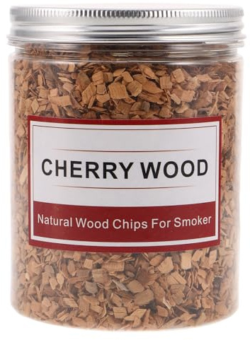HOODANCOS Trucioli di Legno di Ciliegio per Barbecue 125g Trucioli per Affumicatura Griglia Accensione Rapida per Barbecue all’Aperto Picnic e Campeggio