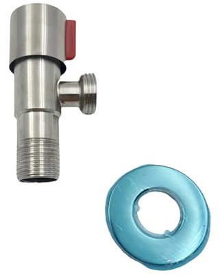 Bathroom Basin Sink Faucets Taps Angle Stop Valve Brass Black Finish G1/2 Shut Off Valve Bathroom Toilet Bidet Shower Water Tap(RED)