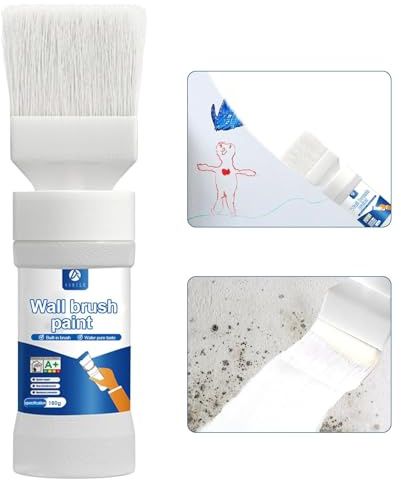 Anirun Vit Väggfärg 6,35 oz, Spackelmassa för Gipsskivor, Grundfärg för att Täcka Fläckar och Graffiti (Vit Väggfärg)