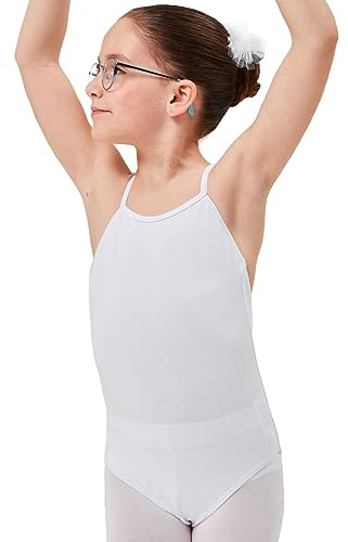 tanzmuster Ballettanzug Mädchen Träger - Leonie - Gr. 92-170 - weiche Baumwolle - Ballettbody Kinder Ballett Trikot