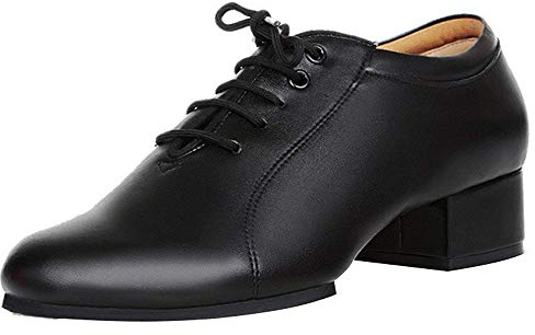 Herr läder dansskor standard och latein med klack fitness träningssko, - Punkt 3 cm - 42 EU
