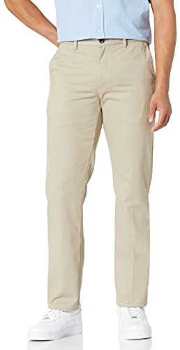 Amazon Essentials Men's Slim-Fit Wrinkle-Resistant Flat-Front Chino Pant, Khaki Beige, 31W x 32L