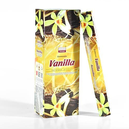 Darshan Vaniglia - Bastoncini di incenso, confezione da 6