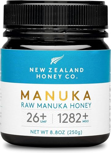 Miel de Manuka MGO 1282+ UMF 26+, testé en laboratoire, brut, 250g | Grade rare d'exception, parmi les plus puissants miels de Manuka certifiés UMF, testé en laboratoire, brut et monofloral