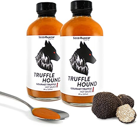 Seed Ranch Gourmet Truffle Hound Hot Sauce, 2 Pack, Medium Heat - Spicy & Savory Truffle Hot Sauce with Chile de Arbol, Ghost Pepper & Garlic, Vegan, Non-GMO, Pasta, Pizza & Sriracha Lovers