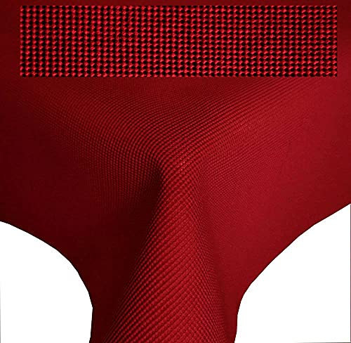 EMHELLE Gartentischdecke Balkon Terrasse rund oval eckig Außen Innen (Rot, 130 x 160 cm)