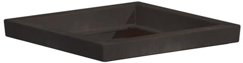 Decor Space Sottovaso per vaso quadrato in resina per piante e fiori Made in Italy da esterno (50 x 50 cm, Antracite)