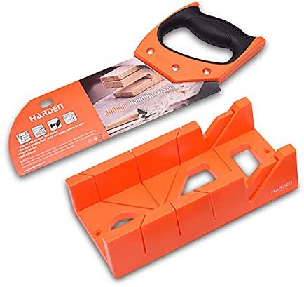 HARDEN 12 x 5.5 x 2.75 Mitre Box With Back Saw Set (300x140x70mm) – Heat-Treated #65 Mn Steel, 11 TPI Teeth, ABS Box