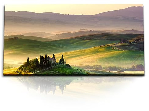 Paul Sinus Kunstdruck Bilder 120x60cm Toskana Landschaft Natur Hügellandschaft Sonnenuntergang