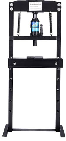 DKIEI 20 Ton Hydraulic Press, Hydraulic Floor Workshop Press, Height Adjustable, Up to 790mm Working Range, Heavy Duty Standing Press for Workshop Garage(Black)