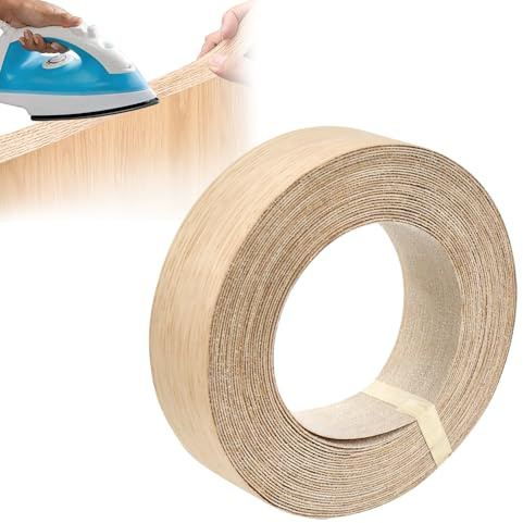 ADERTOS 40mm Real Oak Edging Tape - 10m Iron On Edging Strip Pre-Glued Oak Veneer Edging Tape Hot-Melt Adhesive Wood Trim Edging for DIY Application, Edge Tape Edge Banding for Shelves and Panels