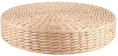 belupai Tatami-Bodensitzkissen, Japanische Runde Bodensitze, Rattan-Bodenkissen, Bodenkissen, Sitzkissen, Yoga, Teezeremonie, Meditation, Strohmatte für Balkon, Wohnzimmer, Schlafzimmer