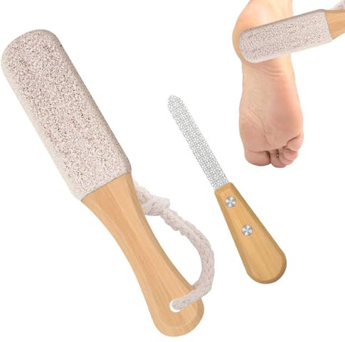 Nuqin Pumice Stone for Feet,2pcs Foot Pumice Stone,Double Sided Foot Pumice for Corn Dead Skin Cracked Heel Remover for Feet,Foot Files for Hard Skin(White)