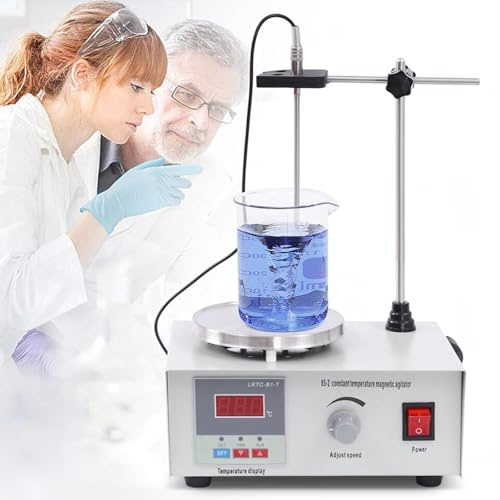 250 W Magnetischer Rührer Lab Magnetrührer mit Heizplatte Digitaler Temperaturanzeige, 1-2000RPM, Ständer und Rührstab inklusive,für Labor, Forschung & Entwicklung