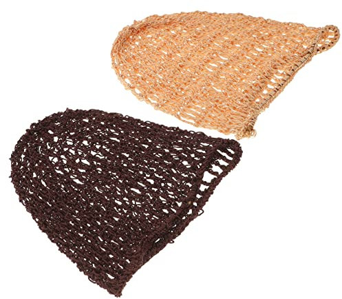 LIFKOME 2stücke Gehäkelte Netz-schlafmütze Für Damen Atmungsaktiv Elastisch Haarschutz-nachtkappe in Beige Und Kaffee Schont Langes Haar Beim Schlafen Und Hält Frisuren Ordentlich