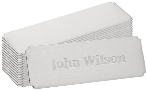 UNICRAFTALE 30Pcs Plaque Gravée Acier Inoxydable Plaque Boite aux Lettres Autocollante 76x25mm Étiquettes de Personnalisables Plaque Gravée pour Nom Personnaliser Plaque de Porte Sonnette de Porte