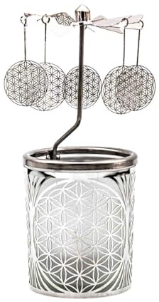 Glas Karussell Blume des Lebens (84406), Windlicht, Glaskarussell, Teelichthalter