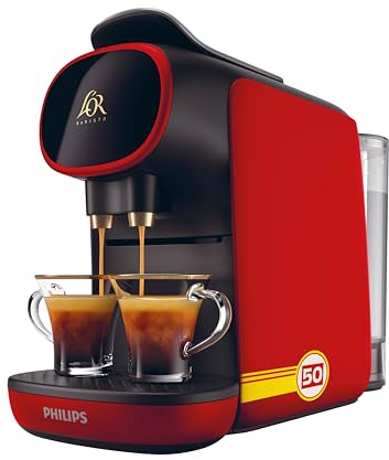 L'Or Barista Sublime LM9012/51 Coffee Capsule Machine, Monza Red, Double Capsule Recognition, 1 or 2 Cups, 19 Bar Pressure, Single + Double Shot Compatible, Philips Domestic Appliances [Energy Class A