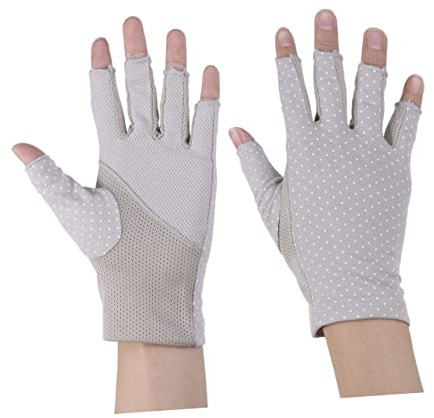 VALICLUD Dünne Uv Schutzhandschuhe Halbfinger Aus Leichter Baumwolle Fingerlose Sonnenschutzhandschuhe Damen Mit Rutschfester Handfläche Für Radfahren Klettern Und Outdoor Sport