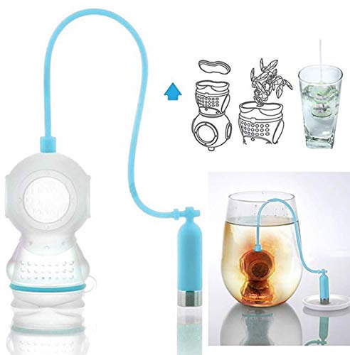 Diver-Tee-Ei aus Silikon – Niedliches Teesieb für Losen Tee – Perfektes für Teeliebhaber – BPA-frei, Leicht zu Reinigen, Lustiges Küchengerät (hellblau)