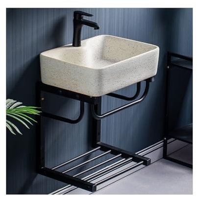 YYUINU Fregadero De Baño De Esquina, Fregadero De Lavabo Montado En La Pared con Soporte De Acero Inoxidable, Estilo Minimalista Escandinavo,A