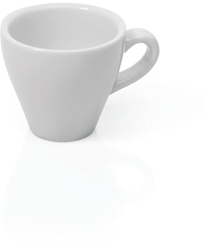 6x Espresso Tasse Obertasse Italia 90 ml weiß, Porzellan