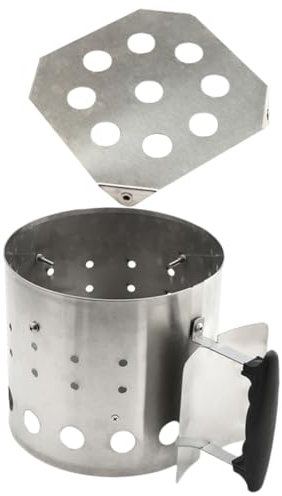Happyyami Stainless Steel Charcoal Bucket Charcoal Net Outdoor Chimney Starter Portable Barbecue Igniting Tool for Camping and Bbq