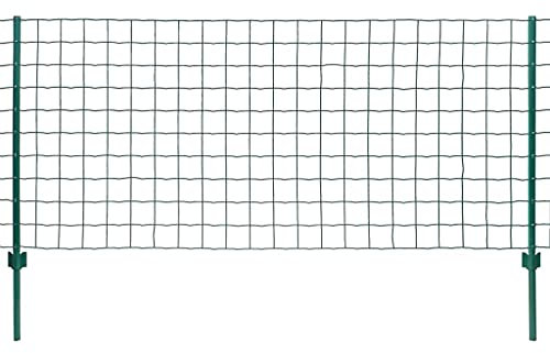 Xichuzi Metallzaun, Zaunelemente, Zaun Garten, Teichzaun, Gartenzaun, Steckzaun Für Hunde, Teichzäune, Garden Fence, Stahl 20 x 0,8 m Grün