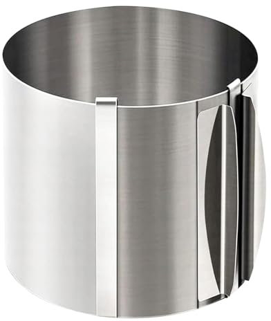 Anelli da forno alti 20 cm, cornice rotonda per pasticceria, in acciaio inox regolabile, antiaderente, facile rilascio, design durevole per torte a strati, mousse, cheesecake, decorazione dessert