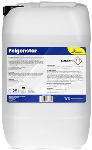 Mr. Perfect Felgenreiniger für Alufelgen & Stahlfelgen 25L | Saurer Felgen Reiniger entfernt hartnäckige Verschmutzungen, Bremsstaub & Flugrost | Felgenpflege für Auto & Motorrad | Made in Germany