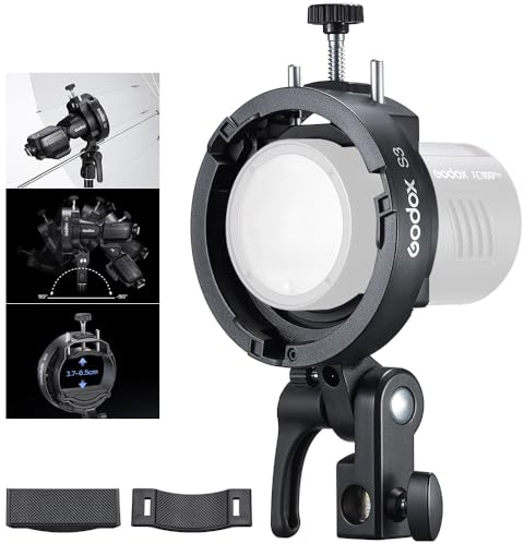 Godox Soporte S3 Speedlite para Godox AD200Pro II, AD300Pro II, para V1Pro /V100 Speedlite de cabeza redonda, V860III / TT685II / V480 Series.