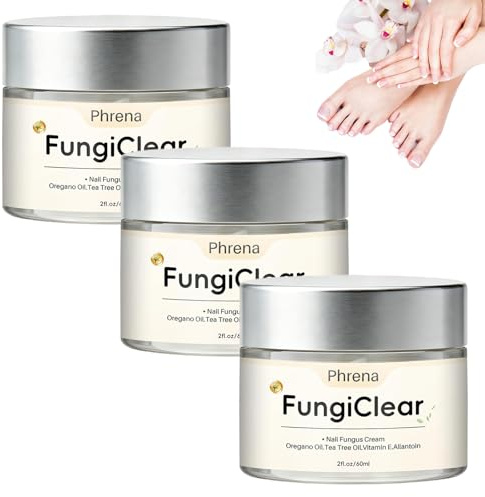 FungiClear Phrena Nail Care Cream, 2026 Professional Nail Repair for Damaged Nails, Phrena FungiClear Nails Cream, Natural Formula with Tea Tree Oil, Support Strong and Protective (3 Pack)