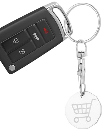 Trolley Coin Keyring, Stylish And Versatile, Stainless Steel Material, Shopping Cart Keyring, Portable Bag Pendant, Cute And Functional, For Backpacks, Wallets, Purses, Or Keychains