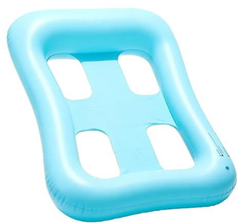 Flotador Inflable Para Piscina, Sillón Acuático Relajante, Balsa Flotante De 47x32 Pulgadas Con Soporte Para Respaldo, Tumbona De Piscina De PVC Resistente, Silla Flotante De Playa Con Diseño Elegante