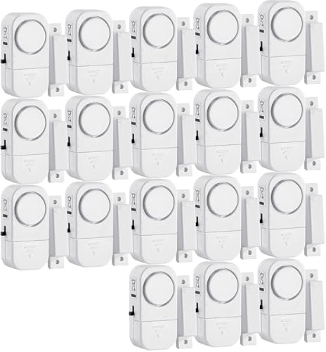 VisorTech Alarm-Anlage: 18er-Set Mini-Tür- und Fensteralarme, 95 db, 2 Jahre Batterielaufzeit (Magnet Alarmanlage, Fenster und Türalarm)