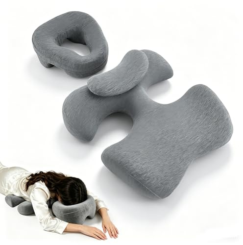 Normodic Breast Pillow and Face Down Pillow for Massage, Prone Massage Pillows, Breast Support Bolster for Sleeping, Non-Slip Bottom, Memory Foam Head Chest Cushion for Women Beauty Salon, SPA, Home