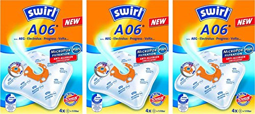 12 Original SWIRL A06 Staubsaugerbeutel passend für Electrolux E 51