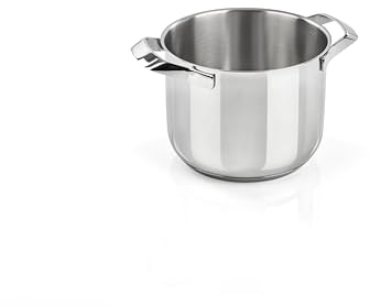 Barazzoni, My Pot, Pentola ø24cm, Acciaio Inox 18/10, Capacità 8,0lt, Triplo fondo adatto anche per Induzione, Made in Italy