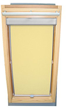 Easy-Shadow Abdunkelungsrollo Rollo mit Blende für Velux DKL/DKU/RHL/RHU-EP GGU,GPU,GHU,GTU C04 hellgelb-creme // Maßanfertigung