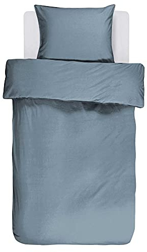 ESSENZA Bettwäsche Guy Uni Einfarbig Baumwolle Schlicht Elegant Bunt Renforcé, Größe:135 cm x 200 cm, Farbe:Blau