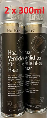 Vorratsangebot! 2 x Hairfor2 Haarverdichtungsspray 300ml (Hellbraun)