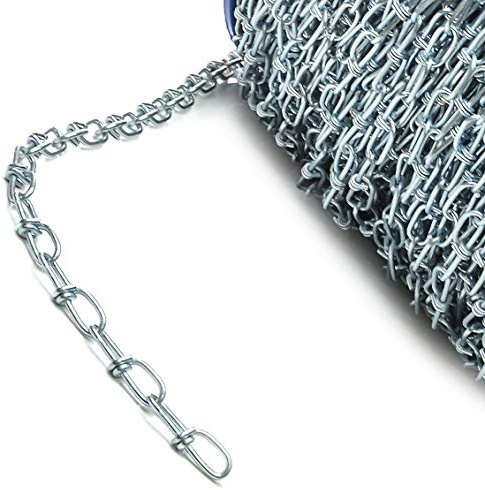 DQ-PP KNOTENKETTE | 1,4 mm | DIN 5686 | 10 m | Dekokette Zierkette Gartenkette Stahl VERZINKT Gliederkette Lampenkette Kette Deko Garten