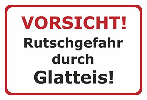 Melis-Folienwerkstatt Schild Rutschgefahr durch Glatteis – 30x20 cm – 3mm Aluverbund – Verschiedene Größen und Materialien