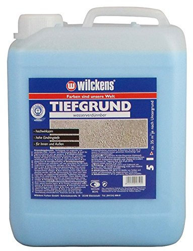 Wilckens Tiefgrund für den Innen- und Außenbereich inkl. 4x 5m Abdeckfolie (Tiefgrund 5 Liter)