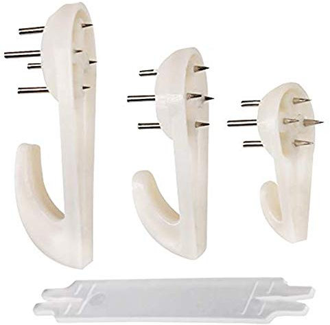 Picture Hooks (60 PCS) Picture Hanging Kit Assorted Picture Hanging Hooks Non-Trace Hard Wall Hanger Hook White Picture Hanger Set