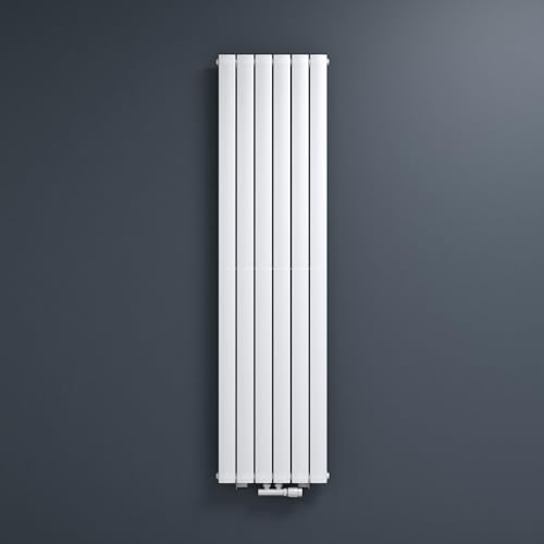 Mai & Mai Radiador Vertical 180x46 cm, Diseño Tubular Moderno de 1 Capa, Blanco, Acero de Alta Calidad, Elegante y Eficiente