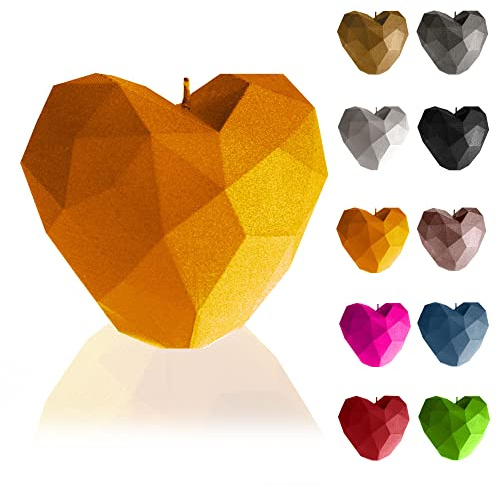 Candellana Heart Low-Poly Kerze - Kerze für Valentinstag -Valentinstag Kerzen - Geschenkidee - Kerze Herz - Romantische Deko - Liebes Kerzen - Handgemachtes Geschenk
