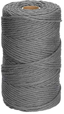 Filani Lieblingsgarn - Premium Makramee Garn aus Baumwolle 3mm Single Twist Graphite Grey