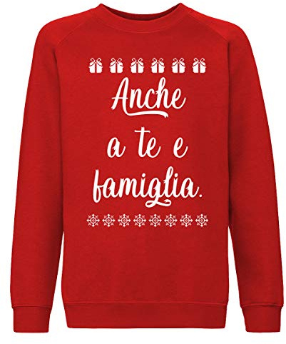 fashwork Felpa Natale Unisex Girocollo Natalizia Divertente – Idea Regalo di Natale per Uomo e Donna